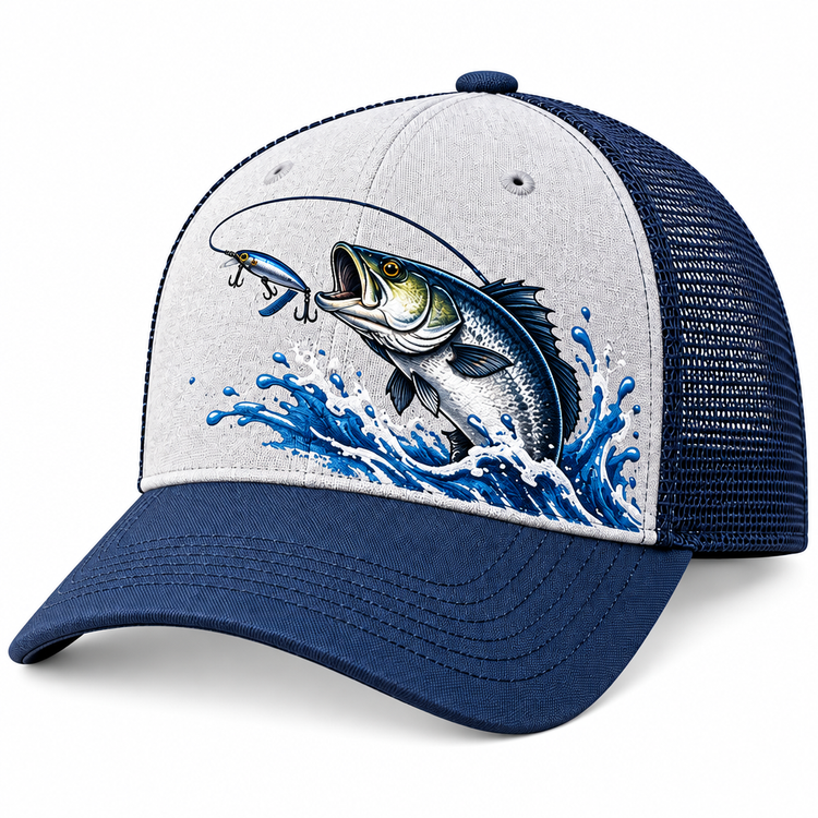 Fish Graphic Mesh Trucker Cap