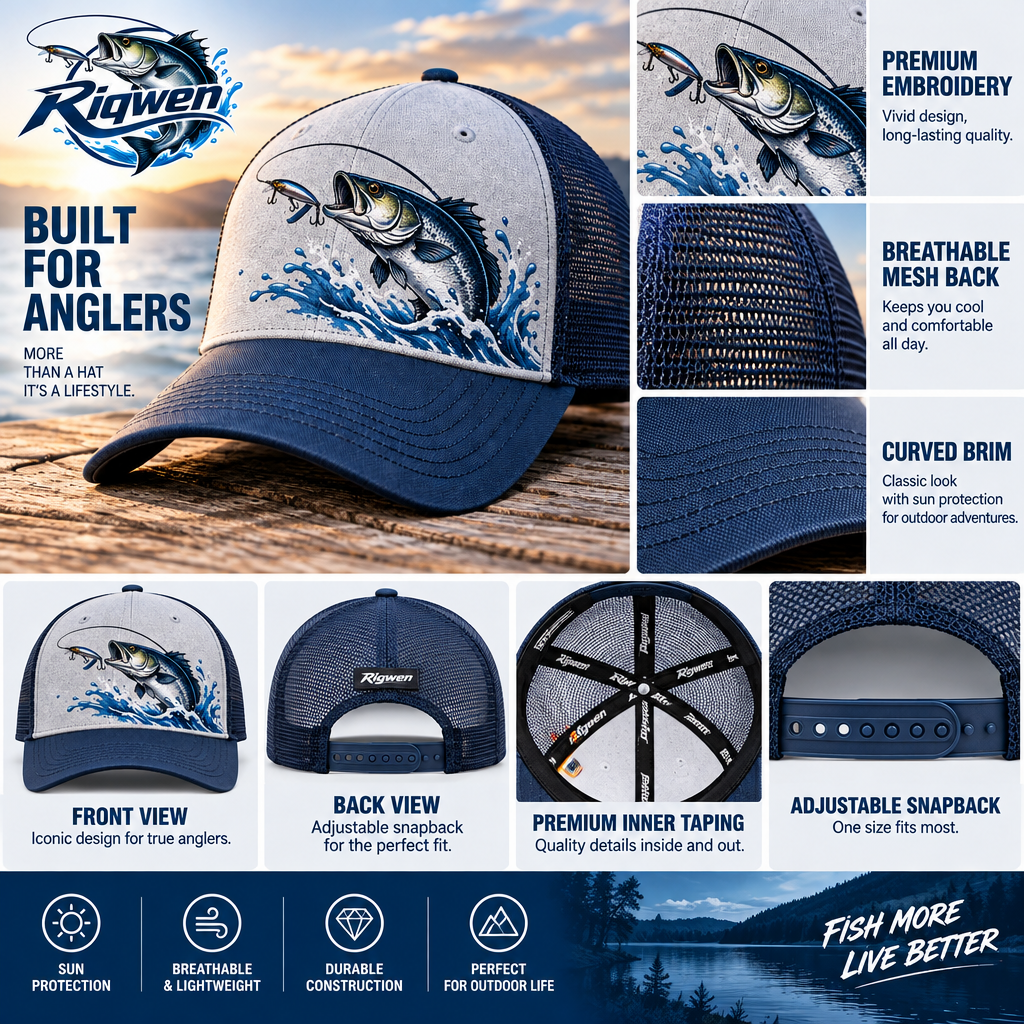 Fish Graphic Mesh Trucker Cap — image 3