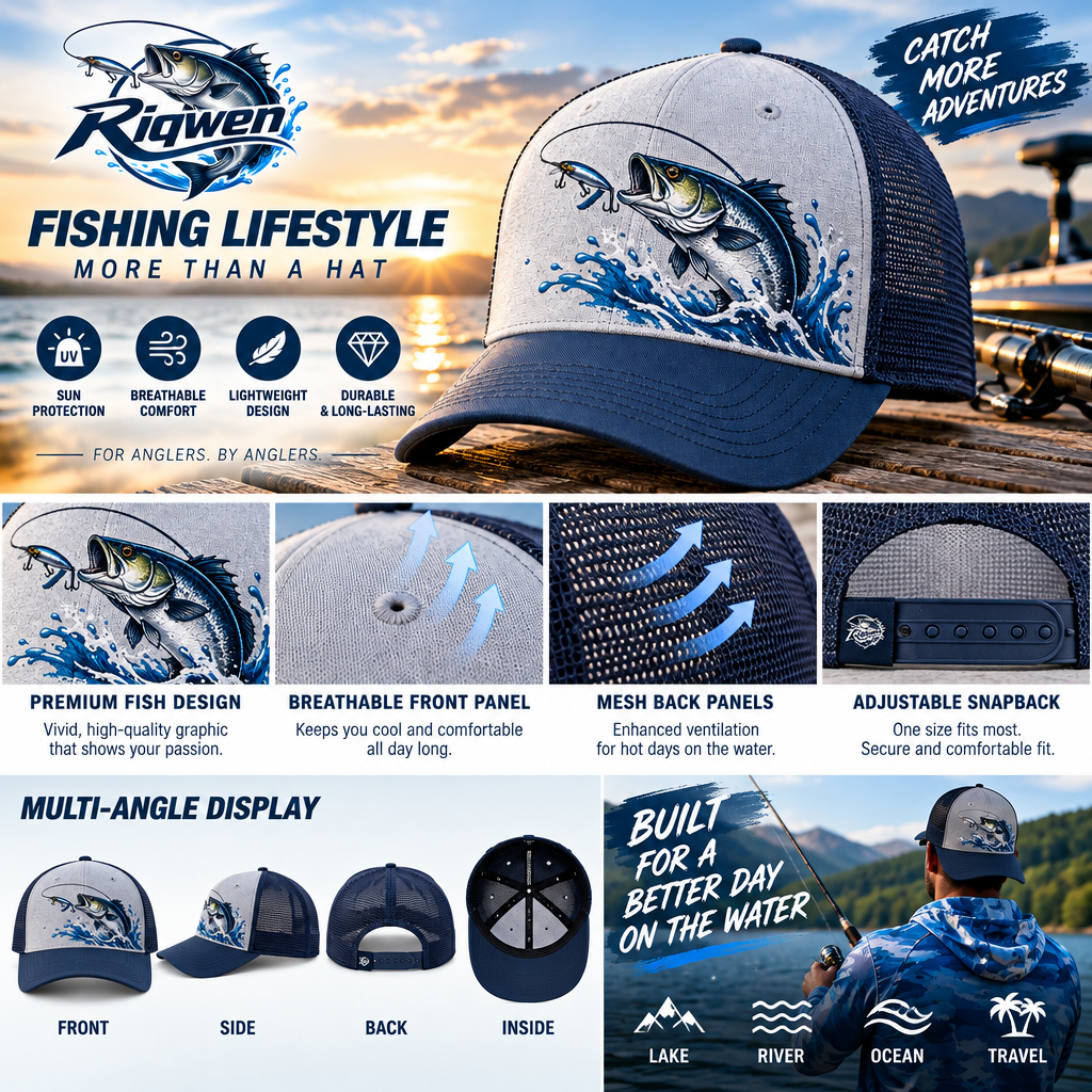 Fish Graphic Mesh Trucker Cap — image 5