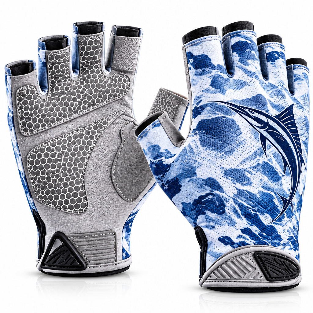 Fingerless Fishing Gloves with Grip Palms — image 1