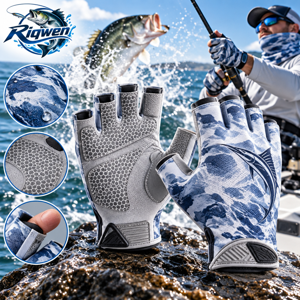 Fingerless Fishing Gloves with Grip Palms — image 2