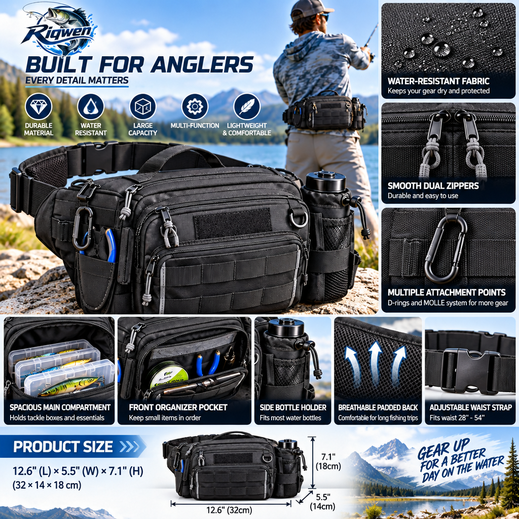 Multi-Pocket Fishing Tackle Waist Bag — image 3