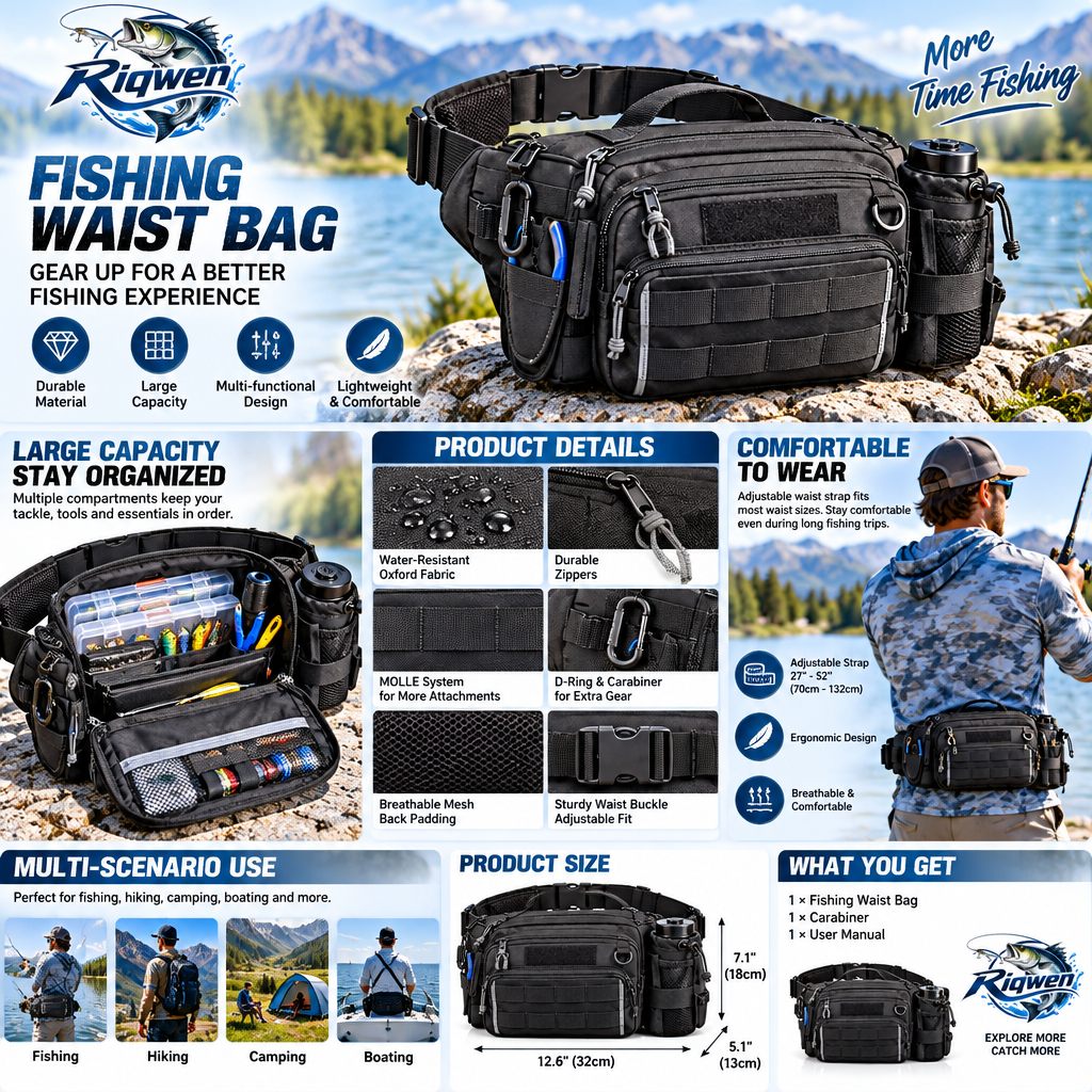 Multi-Pocket Fishing Tackle Waist Bag — image 5