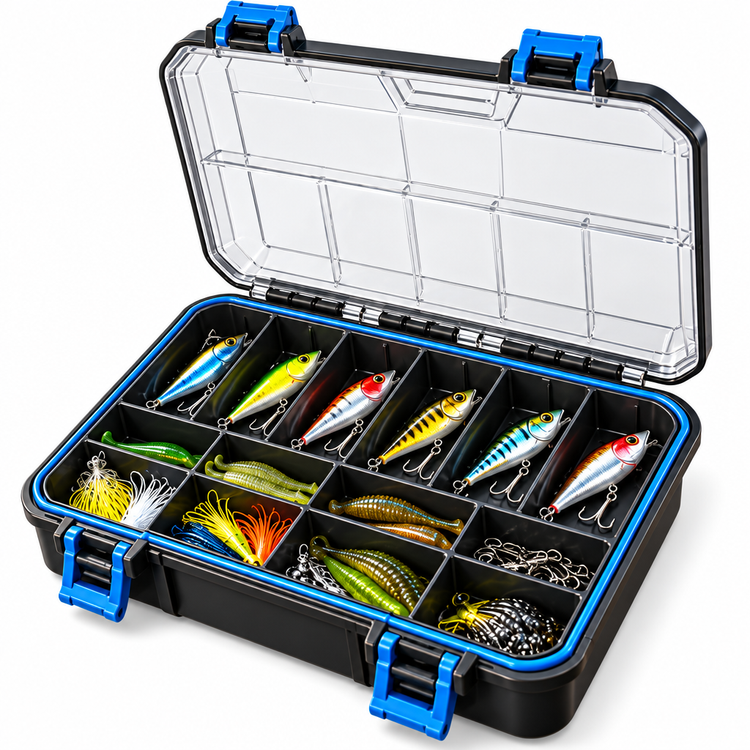 Clear-Lid Fishing Tackle Organizer Box