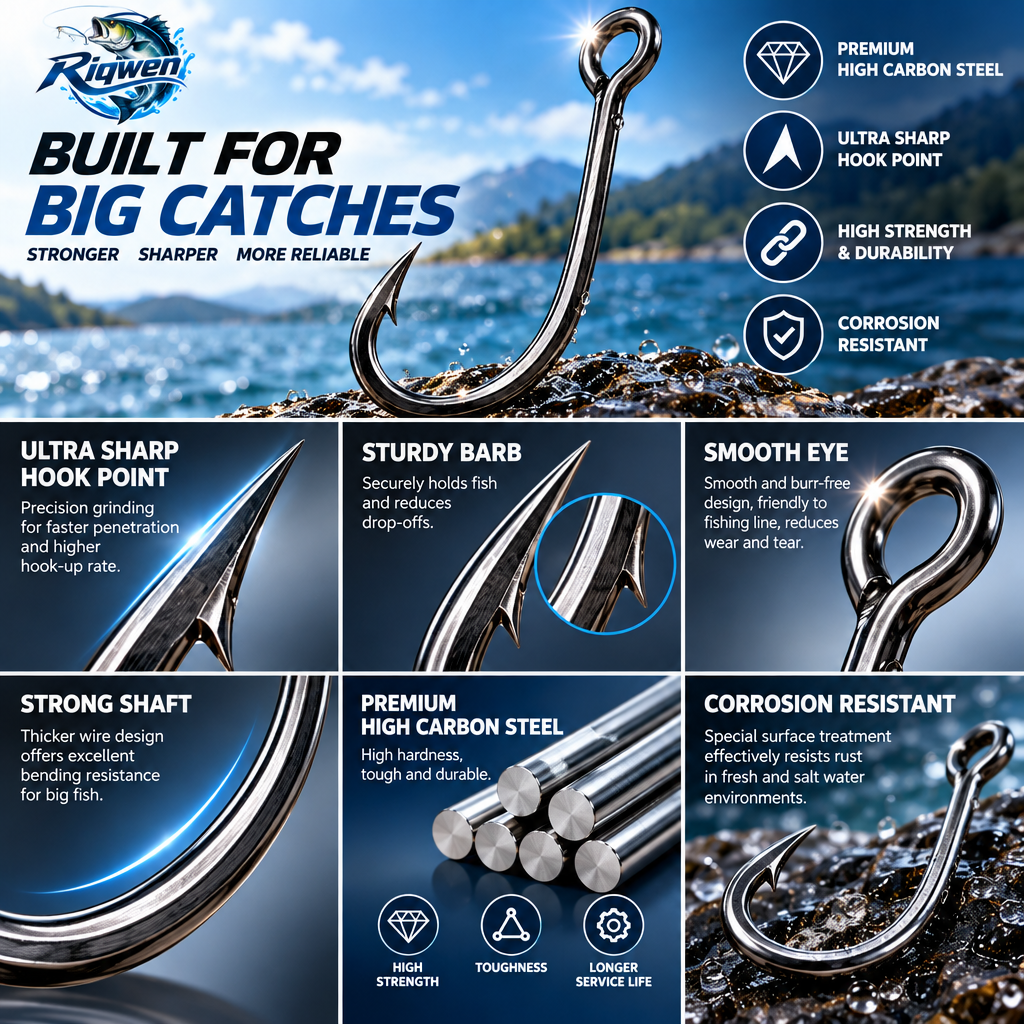 Wide-Gap Single Fishing Hook — image 3